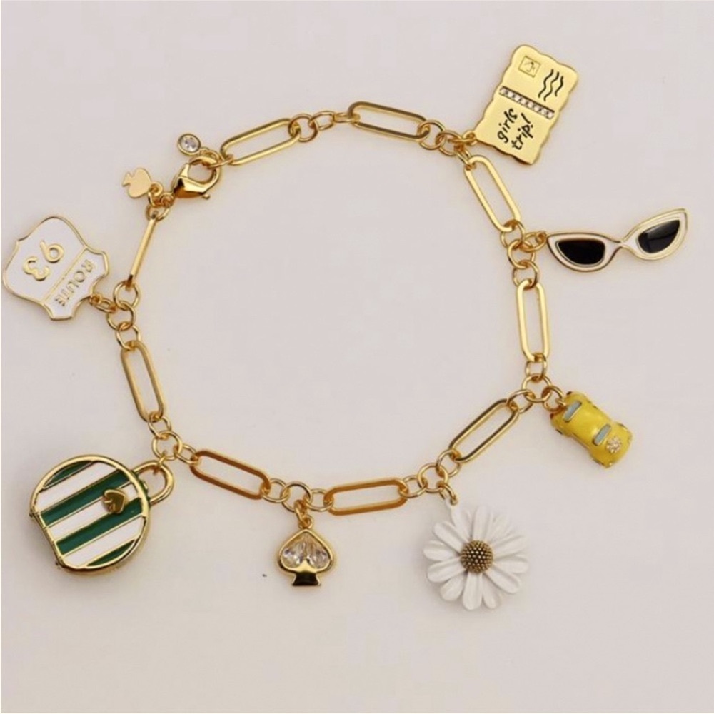 Kate spade ♠️ mix of girls trip charms bracelet - Picture 3 of 11